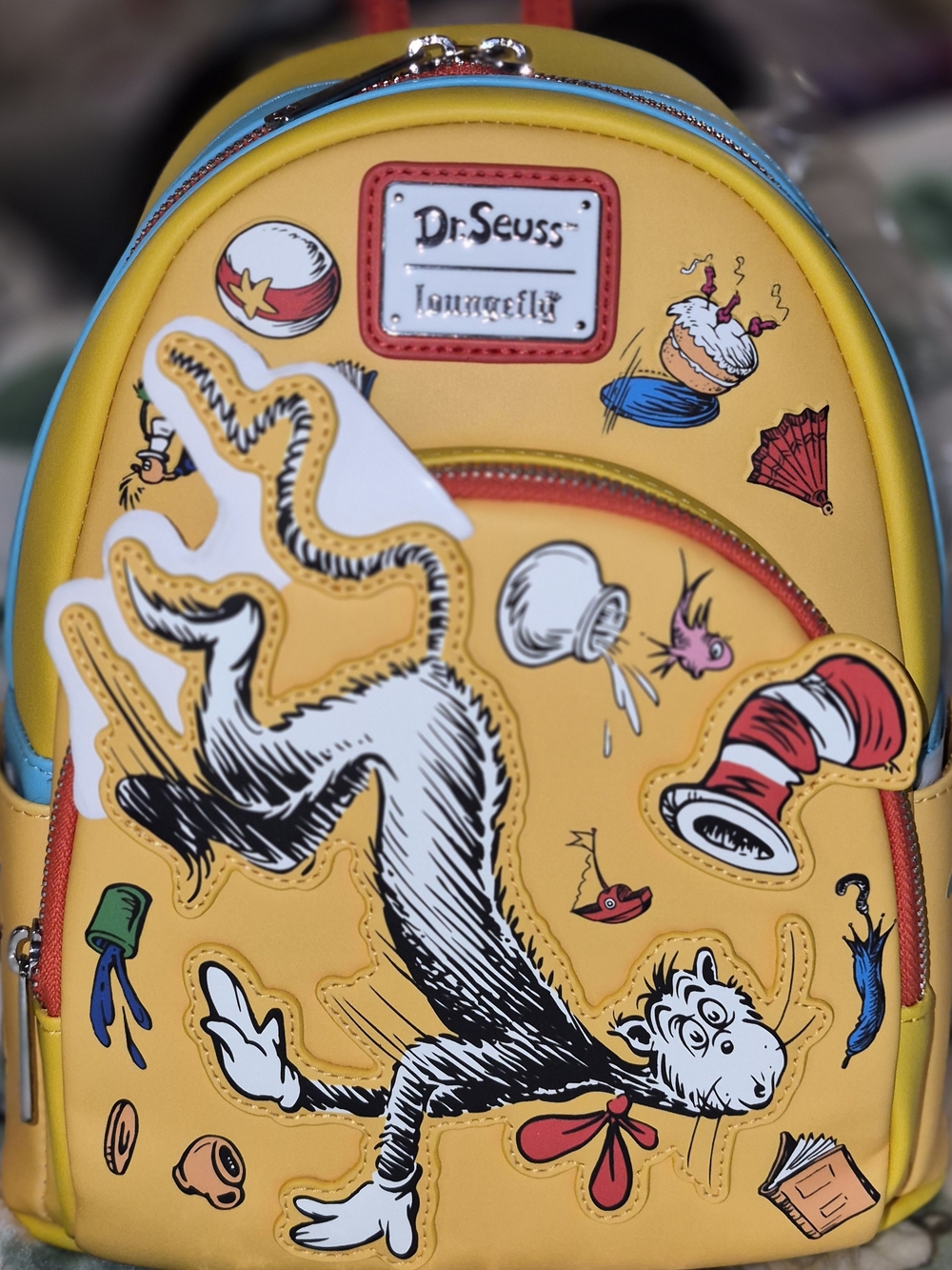 Loungefly Dr. Seuss The Cat In The Hat Falling Icons Mini Backpack NWT!